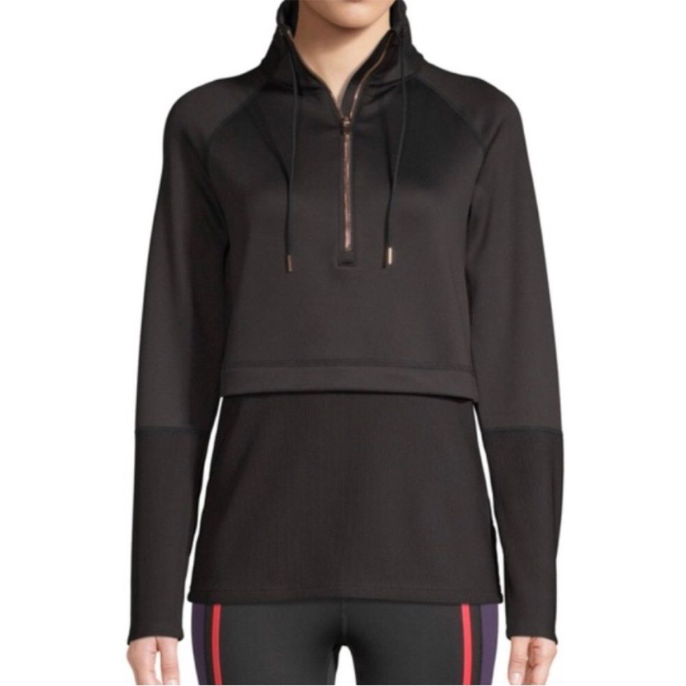 NWOT XL Avia Black Active 1/2 Zip Pullover w Rose Gold Zipper